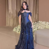 Customized Special Occasion Dress Navy Blue Prom Dresses Luxury Dress Sharon Happy Evening Dresses HZ0311