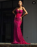 Stunning Mermaid Sweetheart Black Girl People With Beaded Sequin Long Prom Dresses Inspiration Party Formal Graduation Dress HZ0311