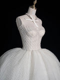 Classy Ball Gowns High Low Strapless White Tulle Prom Dresses Graduation Gown 20th Birthday Outfits HZ0311
