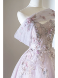 Unique Ball Gown Strapless Lilac Tulle With Multi Layered Long Prom Quinceanera Dresses Sweet 15 16 Birthday Gown HZ0311