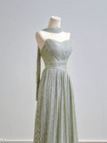 Romantic A Line Strapless Sage Green Long Prom Dresses Impress 18th Birthday Outfits Party Gown HZ0311