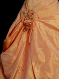 Charming Ball Gown One Shoulder Orange Sweet 16 Dresses Quinceanera Dress Taffeta With 3D Flowers Long 15 Vestidos De Fiesta HZ0311