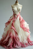 Luxurious Ball Gown Sweetheart Pink White Ombre With Lace 2026 Prom Dress 16 Birthday Party Dress For Women Evening Formal Gown HZ0311