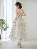 Beautiful Ball Gown Sweetheart Floral Tulle Long Prom Dresses Formal Gowns Inspo Evening Outfit HZ0311