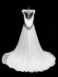 Vintage Wedding Dresses Mermaid Sweetheart Chiffon White Ruched Lace Long Brides Dress Fitted Bridal Gown HZ0311