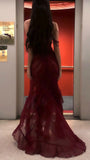 Burgundy Chiffon Evening Prom Dresses, Party Dance Dress HZ0311