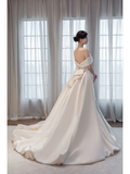 Women¡¯s Off The Shoulder Mermaid Bridal Wedding Dress With Pleated Floor Length Brides Gown for Bride HZ0311