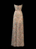 Floral Prom Dress Aesthetic Strapless With Pleated Style Impress Long Prom Dresses Party Formal Gowns HZ0311