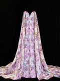 Floral Prom Dress Aesthetic A line Sweetheart With Cape Chiffon Style Impress Long Prom Dresses Party Formal Gowns HZ0311
