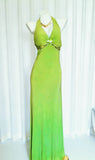 Unique Sheath Halter Green 90s With Beaded Bodice For Women Long Prom Dress 20th Birthday Gowns HZ0311