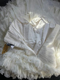 Timeless Women's Mermaid Strapless Sweetheart Sleeveless White Tulle Tiered Pleated With Beads Long Vintage Fitted 1920s Wedding Dresses HZ0311