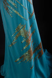 Vintage Prom Dresses 90s Formal Mermaid V Neck Blue Chiffon With Beadings Long Party Gowns Prom Dresses HZ0311