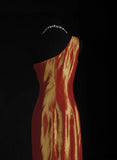 Vintage 90s Prom Dresses Women Mermaid One Shoulder Orange Taffeta Long Formal Dance Evening Party Gowns HZ0311