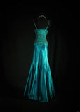 Vintage Prom Dresses 90s Formal Mermaid V Neck Silk Satin With Beadings Long Party Gowns Prom Dresses HZ0311