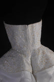 Cute Ball Gown Sweetheart White Satin With Lace Short 18th Birthday Dress Homecoming Dresses Cocktail Gown HZ0311