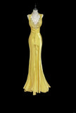 Classic Mermaid V Neck Yellow Lace Backless Ruffles Long Prom Dresses High School Senior Graduation Dance Evening Outfits HZ0311
