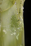 Women's Cocktail Party Gowns Sheath V Neck Floral Lace Green Slim Long Graduation Dinner Outfits Prom Dresses HZ0311