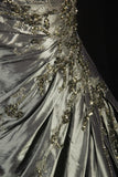 Retro Ball Gowns Women's Cocktail Party Gowns Strapless With Beads Lace Cape Outfits 90s Long Graduation Dinner Outfits Prom Dresses HZ0311