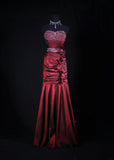 Retro Vintage 1960s Style Formal Mermaid Sweetheart Burgundy Wine Red With Beads Long Prom Dresses Party Formal Gowns HZ0311