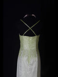Shinning Mermaid Spaghetti Straps White Green Ombre Chiffon Long Prom Dresses Impress 18th Birthday Outfits Prom Gown HZ0311