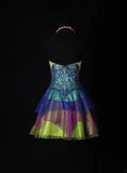 Cute Ball Gown Strapless Bud Green Tulle Short 16th Birthday Dress Homecoming Dresses Cocktail Gown HZ0311