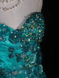 Vintage A line Sweetheart Chiffon High Low Green With Beads Bodice Long Prom Dresses Impress 20th Birthday Outfit Formal Gown HZ0311
