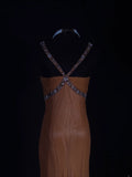 Vintage Mermaid 80s Halter Burnt Orange With Beads Long Prom Dresses Impress 20th Birthday Outfit Formal Gowns HZ0311