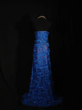 Vintage A Line Sweetheart Royal Blue Satin 1960s With Lace Beads Bodice Long Prom Dresses Impress 18th Birthday Outfit Formal Gown HZ0311