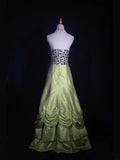 Retro 60s A line Sweetheart Olive Green Taffeta With Silver Gem Beads Prom Dresses Inspo 22th Birthday Outfit Formal Gown HZ0311