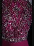 Vintage Mermaid 80s Scoop Hot Pink Backless Beads With Beaded Open Backs Long Prom Dresses Inspo Birthday Outfit Formal Gowns HZ0311