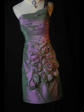 Vintage Sheath One Shoulder Grape Taffeta Beaded Bodice Plus Size 18th Birthday Outfits Homecoming Dresses Cocktail Gown HZ0311