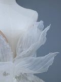 Princess Long Wedding Gowns Ball Gown Sweetheart Style for Bride With Pleated Ruched Train White Bridal Dress HZ0311