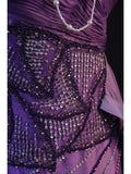 Vintage A Line One Shoulder Purple 1950s With Pleated Ruffled Beaded Bodice Long Prom Dresses Inspo Birthday Outfit Formal Gown HZ0311