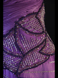 Vintage A Line One Shoulder Purple 1950s With Pleated Ruffled Beaded Bodice Long Prom Dresses Inspo Birthday Outfit Formal Gown HZ0311