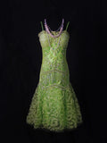 Vintage Mermaid Spaghetti Straps Green Tulle With Beads 18th Birthday Dress Homecoming Dresses Cocktail Gown HZ0311