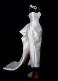 Romantic Long Wedding Dresses White Mermaid Sweetheart Slit Long Wedding Dress Style For Brides Fitted With Train Bridal Gowns HZ0311