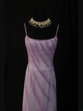 Vintage A line Spaghetti Straps Lilac Backless Chiffon 90s With Beads Prom Max Dresses Inspo 19th Birthday Outfit Formal Dress For Women HZ0311