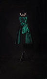 Chic Ball Gown Strapless Dark Green Taffeta Short 18th Birthday Dress Homecoming Dresses Cocktail Gown HZ0311
