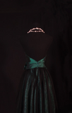 Chic Ball Gown Strapless Dark Green Taffeta Short 18th Birthday Dress Homecoming Dresses Cocktail Gown HZ0311