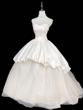 Retro Ball Gown Sweetheart Multi Layers White Fitted Corset Long Wedding Dress Bride Gowns Wedding Dresses HZ0311