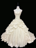 Retro Ball Gown Strapless Multi Layers Taffeta Style Long 60s Inspired Wedding Dress Bride Gowns Wedding Dresses HZ0311