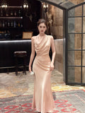 Elegant Mermaid Halter Pink Ankle Length Prom Dresses 17th Nigh Party Birthday Outfits HZ0311
