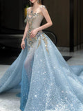 Modest Mermaid Scoop Neck Sequins With Beaded Prom Dresses Inspiration Long Party Night Evening Dress 19th Birthday Outfits HZ0311