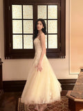 Simple A Line Spaghetti Straps Lace Ankle Length Prom Dresses 17th Nigh Party Birthday Outfits HZ0311