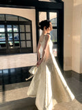 Elegant A line Square Neck Floral Satin Ankle Length Satin Prom Dresses 16th Nigh Party Birthday Outfits HZ0311