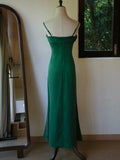 Vintage 1960s A line Spaghetti Straps Dark Green Prom Dresses Inspiration Long Party Evening Dress 18th Birthday Outfits HZ0311