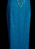 Modest Prom Dresses Aesthetic Mermaid Halter Blue Inspiration Backless Sequin Style Impress Long Party Formal Gown HZ0311