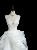 Vintage Ball Gown Spaghetti Strap Sleeveless White Fitted Long Wedding Dress Bride Gown Wedding Dresses HZ0311