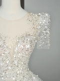 Timeless Ball Gown Sweetheart White Sequin Tulle Wedding Dress Long Fairytale Autumn Bridal Dresses HZ0311
