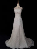 Retro 1950s Wedding Dresses for Bride A line Spagehtti Straps With Silver Beads Lace Petite/Plus Size Bridal Gowns for Spring Summer Wedding HZ0311